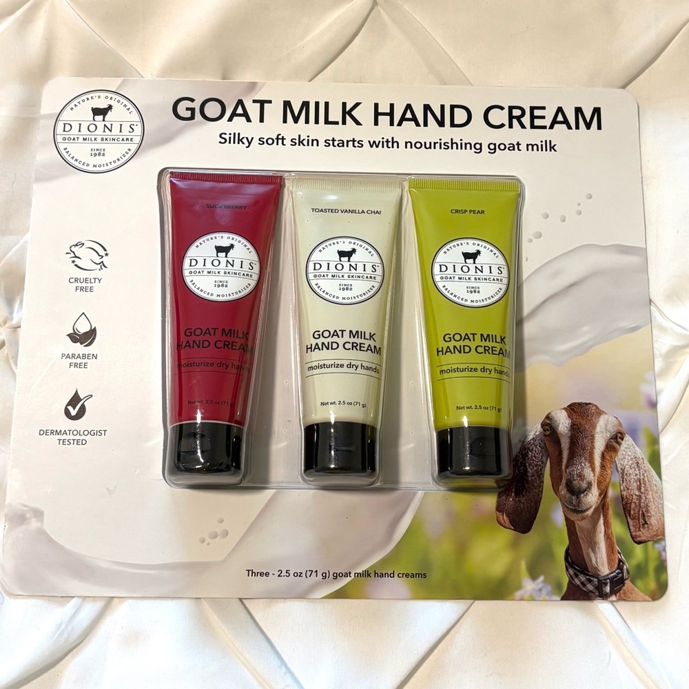 Dionis Goat Milk Hand Cream Trio New and Sealed